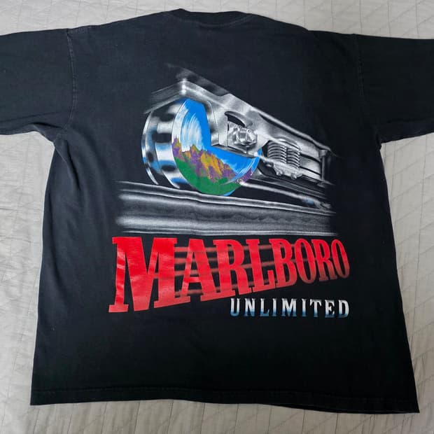 [OS] 90s 말보로 언리미티드 트레인 티셔츠 ver. 블리칭
