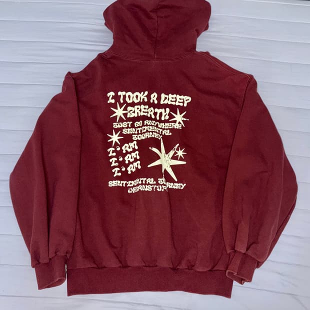 어반스터프 원 스크립트 후드티 버건디