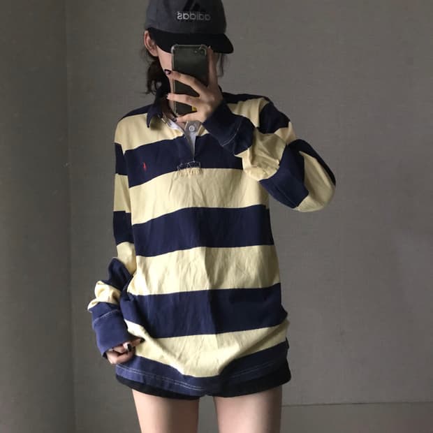 폴로 스트라이프 럭비티셔츠