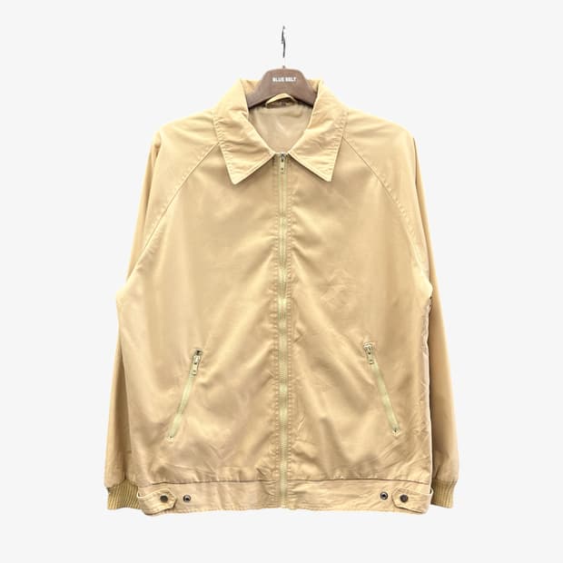 JPN VINTAGE 블루종 자켓 투포켓 밑단 조절 버튼 디테일 베이지