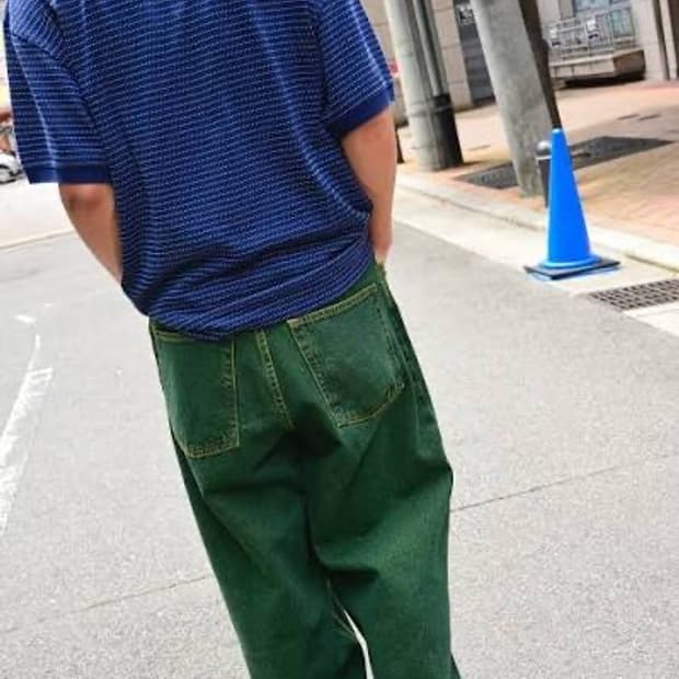 폴라스케이트 빅보이팬츠 그린컬러(샤르트뢰즈 블루)