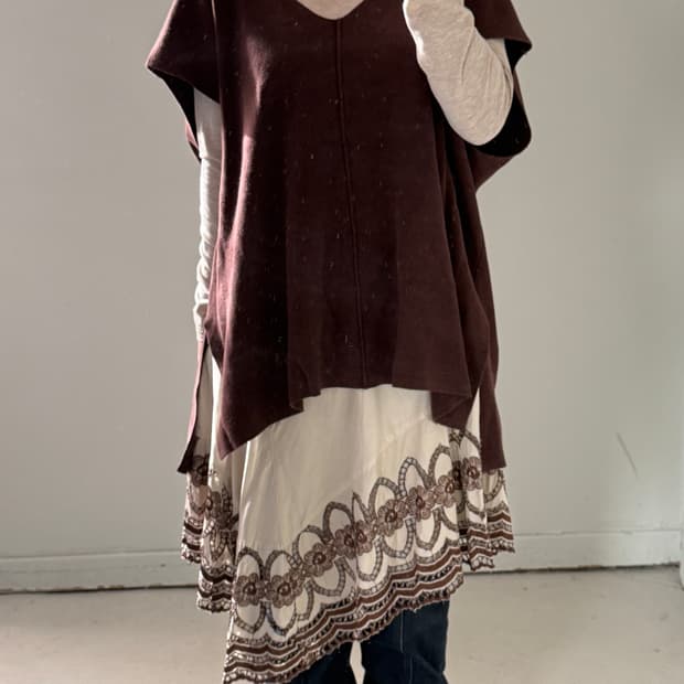 일본빈티지 브라운 니트베스트