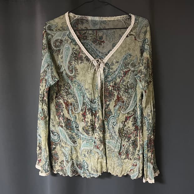 빈티지 보헤미안 블라우스