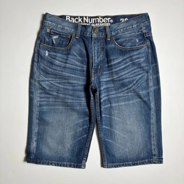 Back Number 빈티지 워싱 데님 반바지 R3019