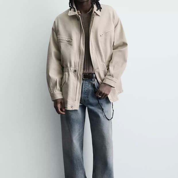 새상품) 정가 149,000 M 자라 코듀로이 카라 포켓 데님 자켓