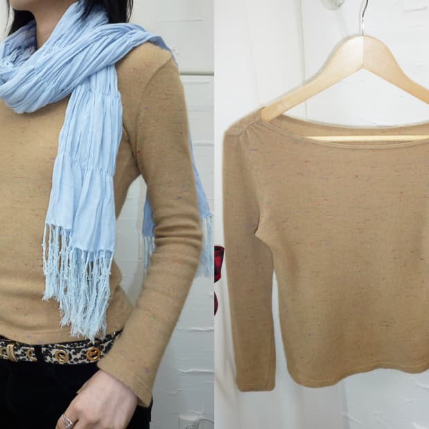 camel speckle knit