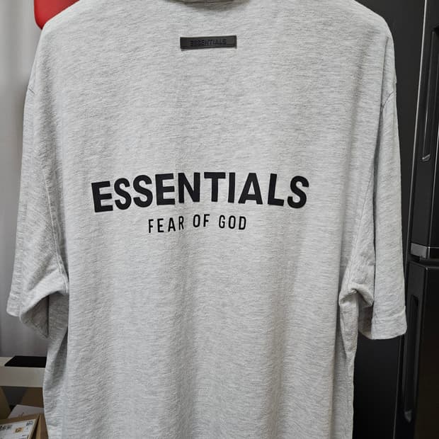 에센셜 Fear of God 로고 폴로 티셔츠 그레이 L사이즈