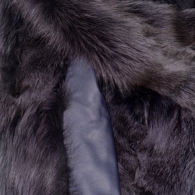 폭스퍼 딥퍼플 퍼자켓