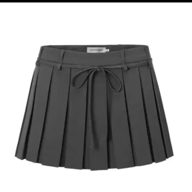 threetimes 쓰리타임즈 플리츠 치어리 스커트 그레이