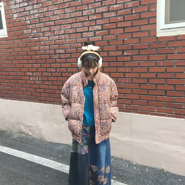 BRENNTANO 패딩 이탈리아 빈티지 남녀공용 패딩 주황색