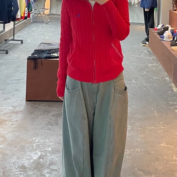 폴로 랄프로렌 스포츠 포니로고 꽈배기 스웨터 집업 H1151