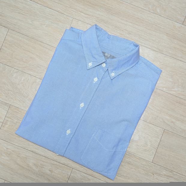 XL)유니클로 여성 옥스포드 셔츠 하늘색