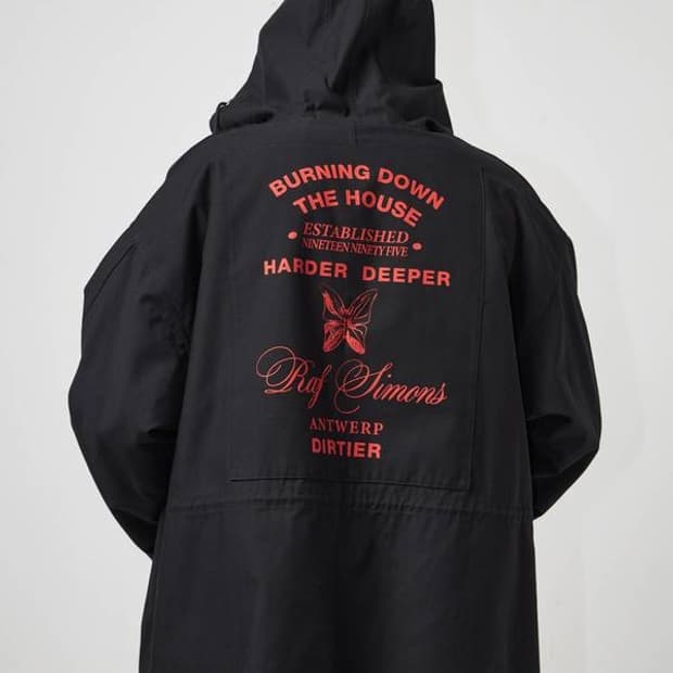 라프시몬스 19AW 백 프린트 코튼 파카 46