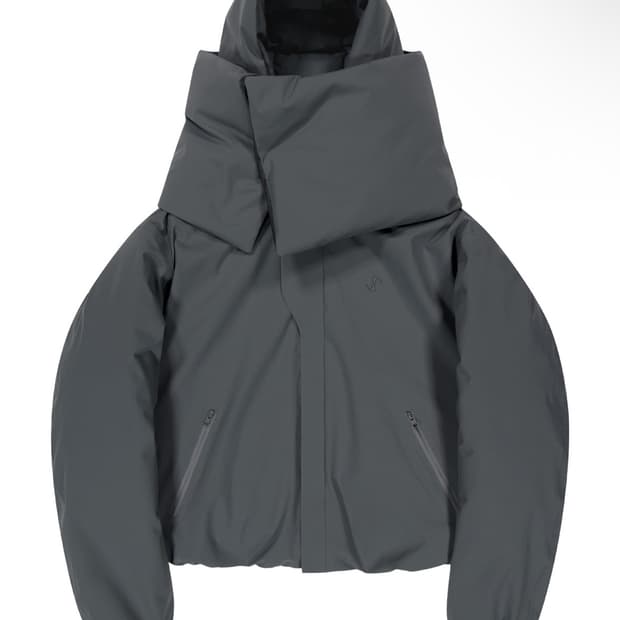 Ojos 오호스 디태쳐블 머플러 다운 자켓 차콜