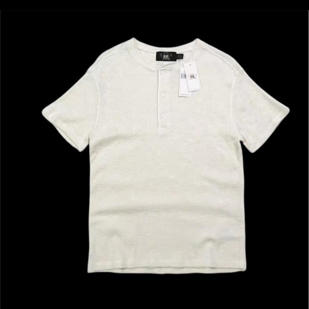 Rrl 더블알엘 와플 니트 숏 슬리브 헨리 셔츠 105