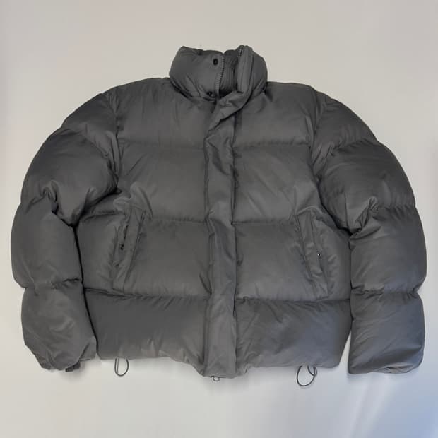 남녀공용!! 더티셔츠뮤지엄 덕 다운 푸퍼 숏 패딩 M 빈티지 그레이