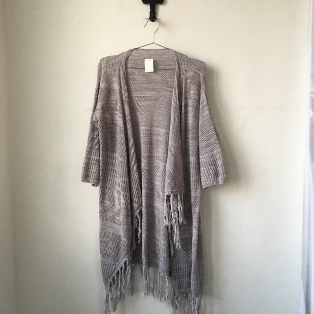 Fringe opne crochet cardigan