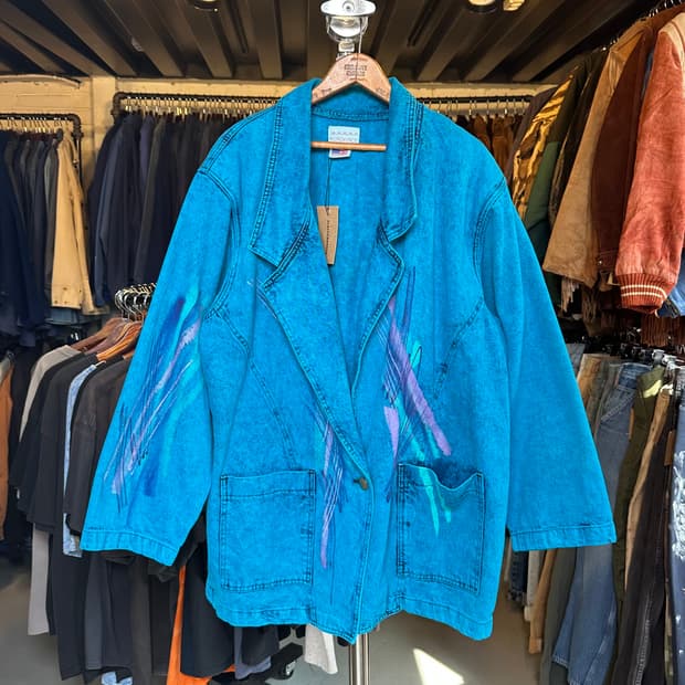 90s 에스닉 히피 코튼 가운 코트 made in usa