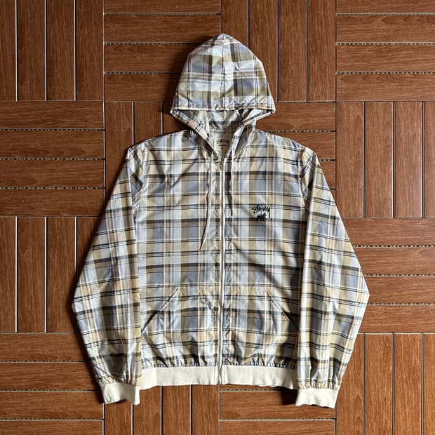 Stussy authentic check wind breaker 