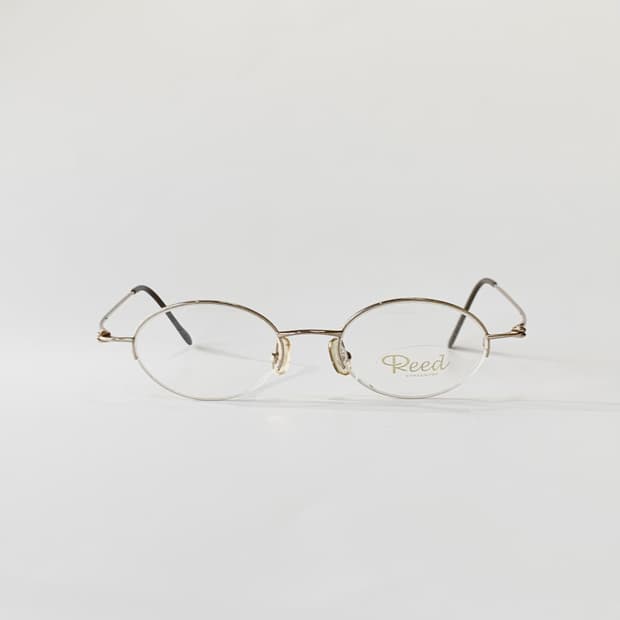 [픽키-603] 골드 라운드 안경 반무테