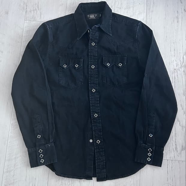 RRL 더블알엘 블랙 웨스턴 데님 셔츠 M
