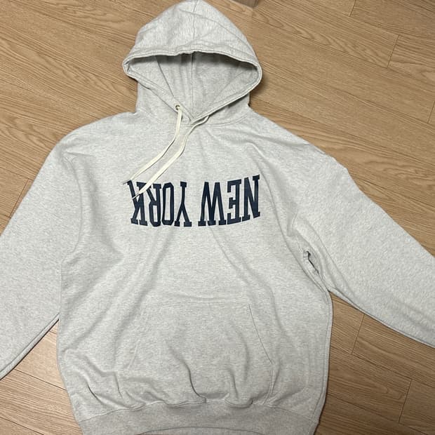[L] 듀테로 뉴욕 후드티 멜란지 그레이