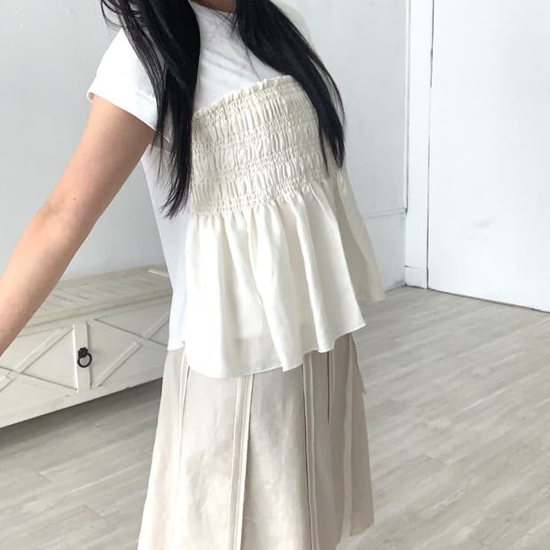 Light Beige Midi Skirt