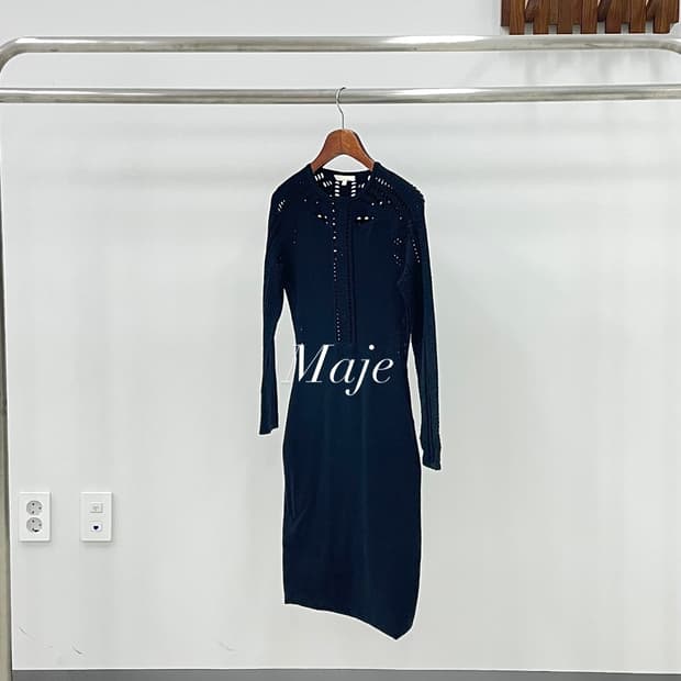 Maje Crochet 23fw Eyelet Knit Midi Dress