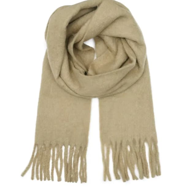 stu 프린지 머플러 베이지