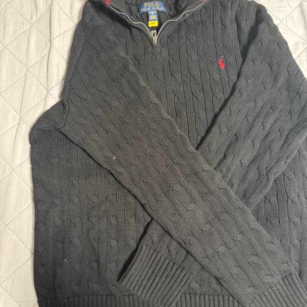 폴로 반집업 케이블 니트/보이즈 XL