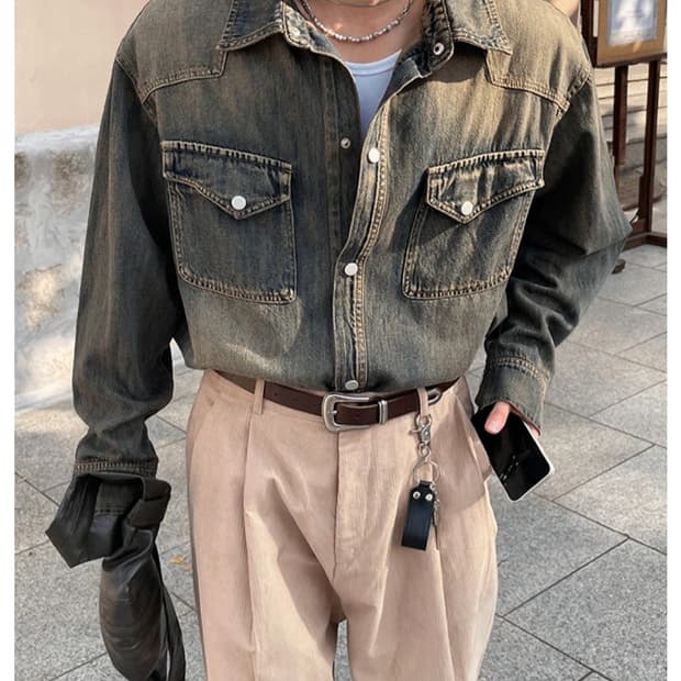 웨스턴 데님 셔츠
