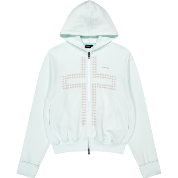 아캄 크로스 라인스톤 후드집업 아이스블루 2