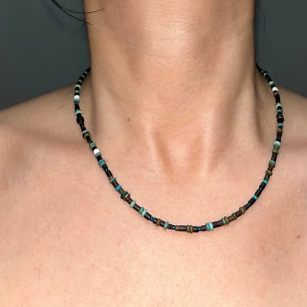 터키석 비즈 목걸이 vintage handmade