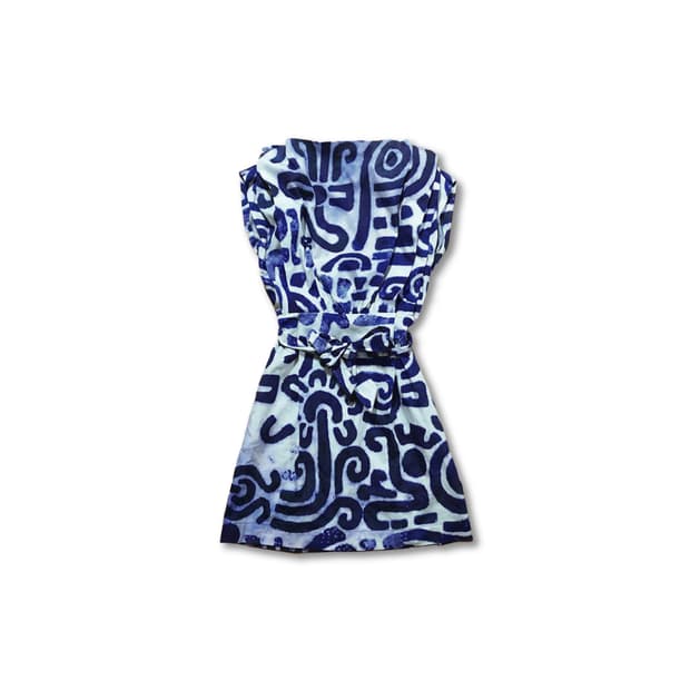 Ancient Motif Gather Sash Dress