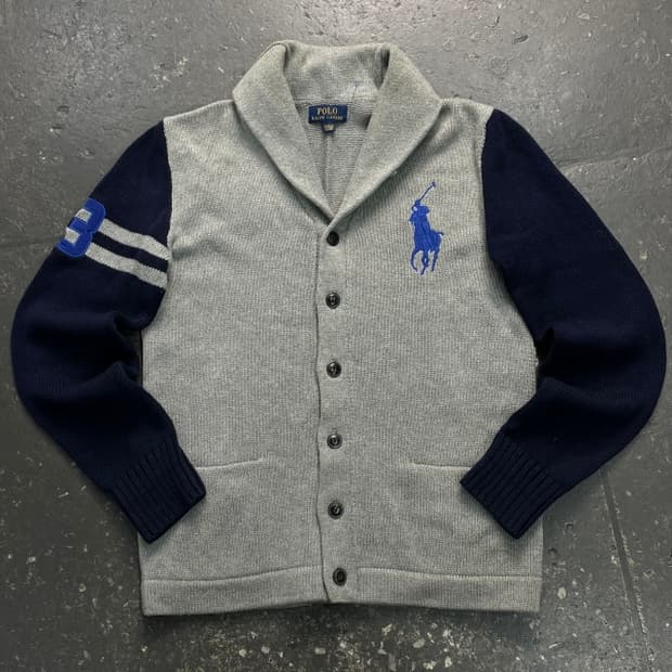 90 폴로 랄프로렌 빅포니 숄카라 가디건