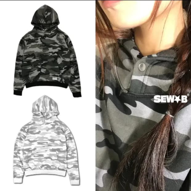 쏘브 카모후드티 블랙 색상