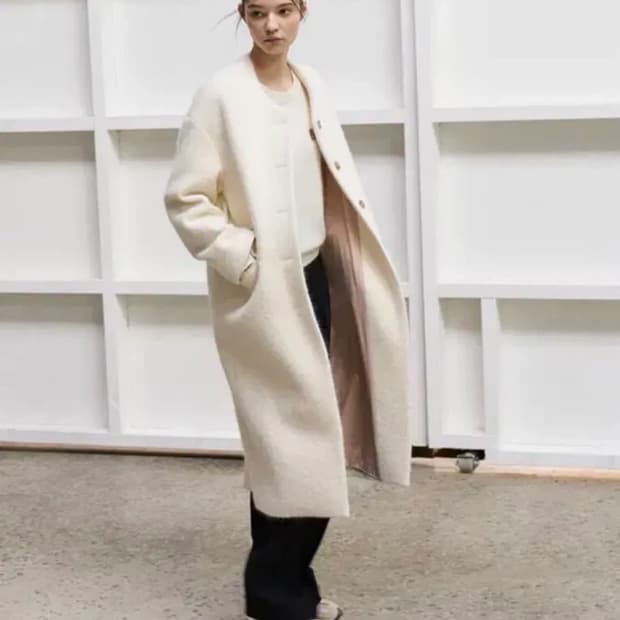 마론에디션 크림 스페셜 앙고라 롱코트