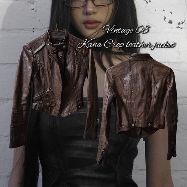 Vintage 08 Kana Crop leather jacket