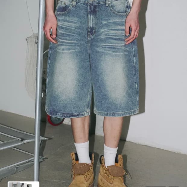 어널러코드 페이드 버뮤다 데님 팬츠 M (미디움블루)