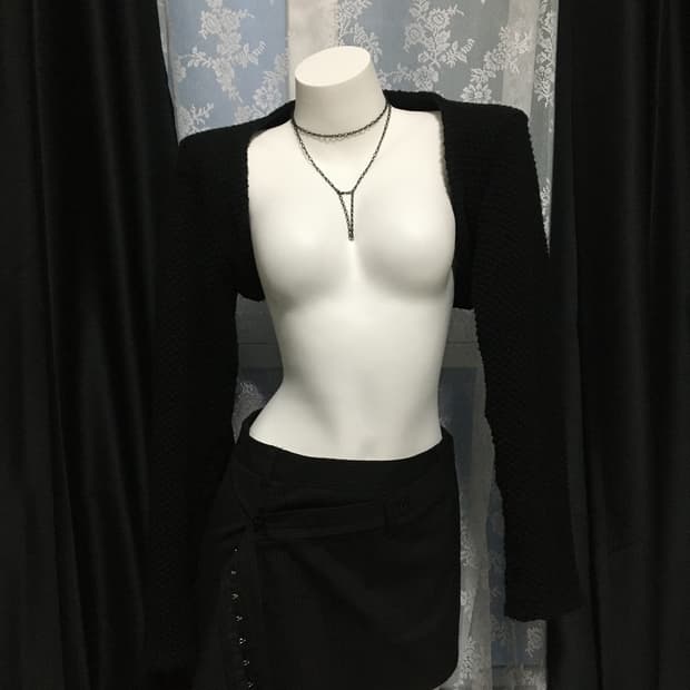 BOHEMSEO UNBALANCED DRAPE MINI SKIRT