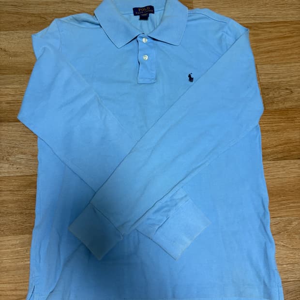 폴로 긴팔티 하늘색