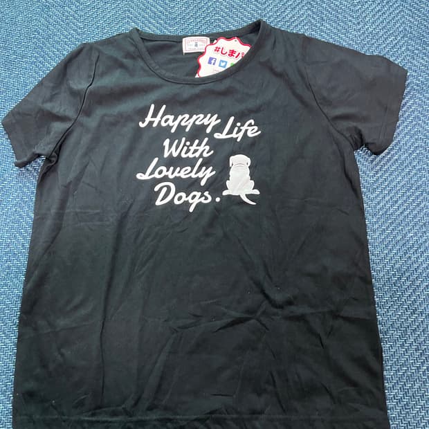 LABRAPOP 강아지 프린팅 반팔티 블랙 새상품