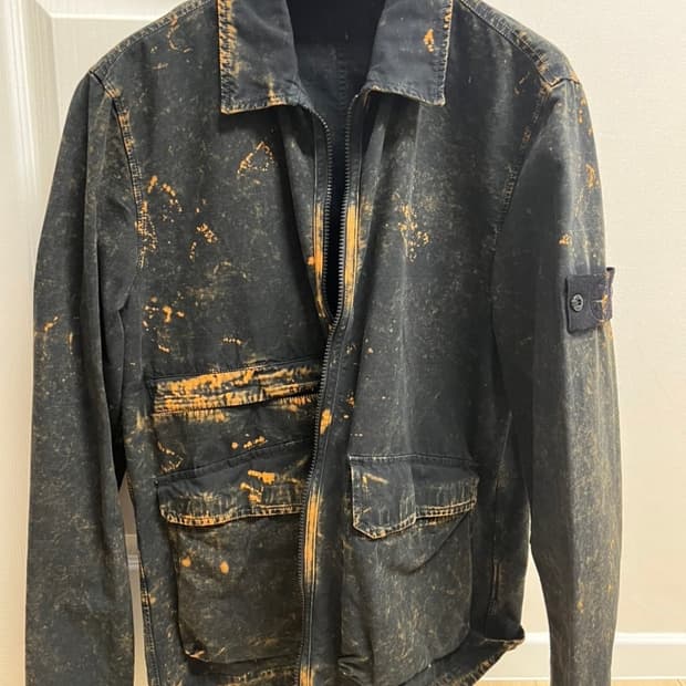 STONE ISLAND 로고 패치 오버셔츠