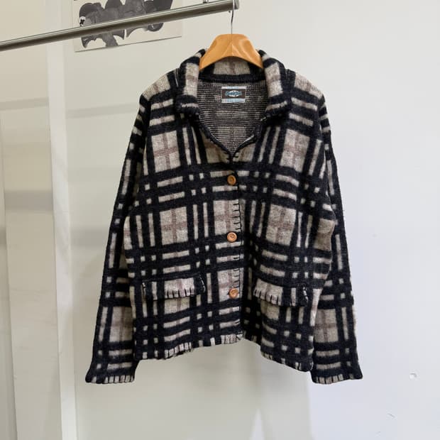 JAPANESE BRAND 울 체크 자켓