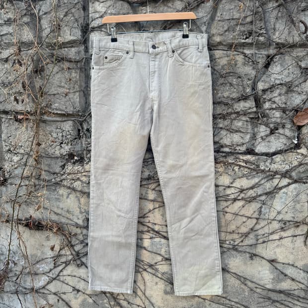 80s 리바이스 빈티지 509 스트레이트핏 베이지 카키 코튼 데님 팬츠