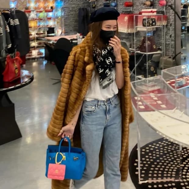 (새상품)샤넬 CC로고 캐시미어머플러