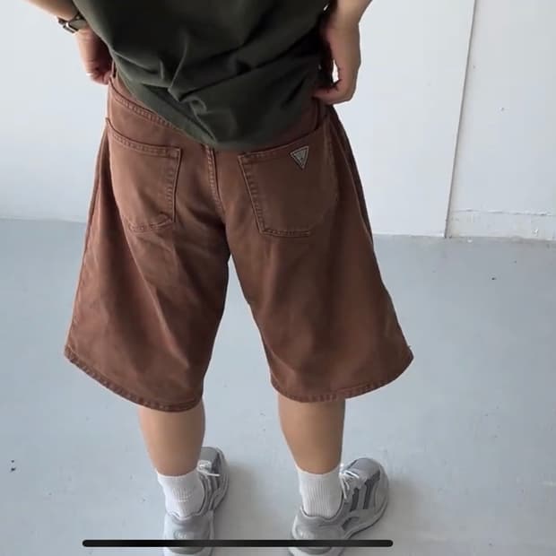 90s guess usa made 흑청 데님 숏츠