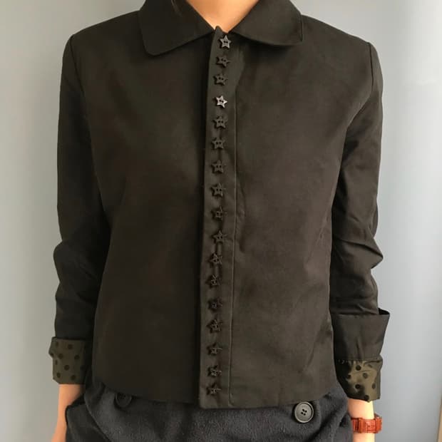 오스하이 자켓 Stars Shirt Jacket Black