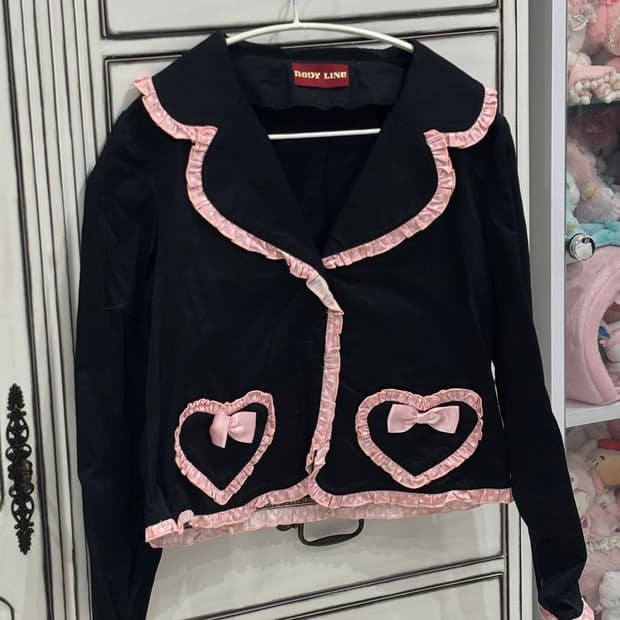 바디라인 핑크 도트 블핑 자켓 히메갸루 로리타