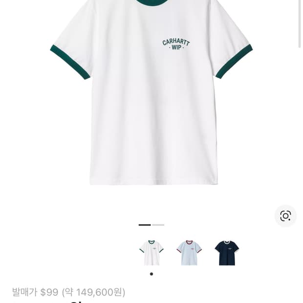 칼하트 WIP 숏슬리브 89 링거 티셔츠